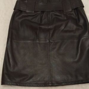 Leather skirt, brown, 21 inch length, size 4,